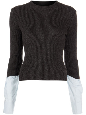 

Ribbed-knit layered-detail jumper, Alexander Wang Ribbed-knit layered-detail jumper