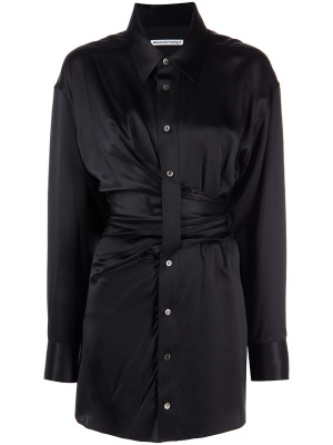 

Draped satin shirt dress, Alexander Wang Draped satin shirt dress