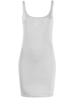 

Logo-embossed fine-knit short dress, Alexander Wang Logo-embossed fine-knit short dress