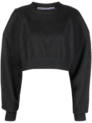 

OVERSIZED CROPPED PULLOVER WITH BONDED SHOULDER, Alexander Wang OVERSIZED CROPPED PULLOVER WITH BONDED SHOULDER