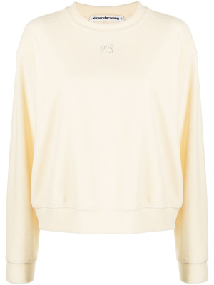 

Velvet crystal-logo sweatshirt, Alexander Wang Velvet crystal-logo sweatshirt