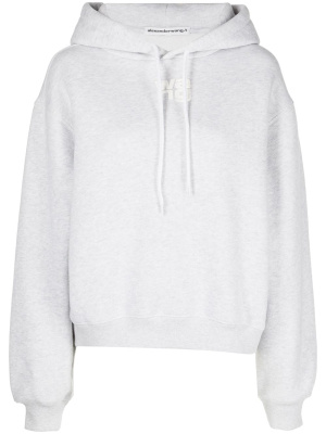 

Rubberised logo cotton hoodie, Alexander Wang Rubberised logo cotton hoodie