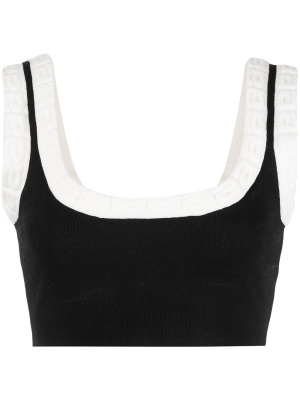 

Logo-jacquard trim cropped top, Alexander Wang Logo-jacquard trim cropped top