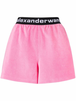 

Logo-waistband track shorts, Alexander Wang Logo-waistband track shorts
