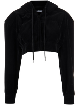 

Cropped velour hoodie, Alexander Wang Cropped velour hoodie