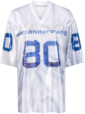 

Logo-print foil T-shirt, Alexander Wang Logo-print foil T-shirt