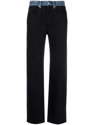 

Contrast-waistband straight-leg jeans, Alexander Wang Contrast-waistband straight-leg jeans