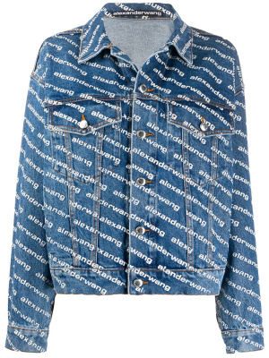 

Logo print denim jacket, Alexander Wang Logo print denim jacket