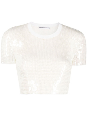 

Sequin-embellished T-shirt, Alexander Wang Sequin-embellished T-shirt