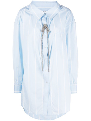 

Crystal-embellished striped cotton shirt, Alexander Wang Crystal-embellished striped cotton shirt