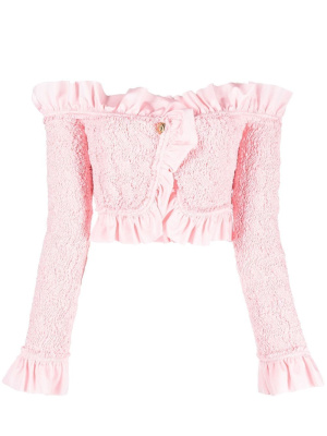 

Ruffled crop-hem top, Alexander Wang Ruffled crop-hem top