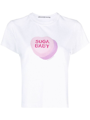 

Suga Baby-print shrunken T-shirt, Alexander Wang Suga Baby-print shrunken T-shirt