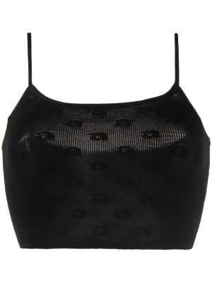 

Logo-embroidered sheer top, Alexander Wang Logo-embroidered sheer top