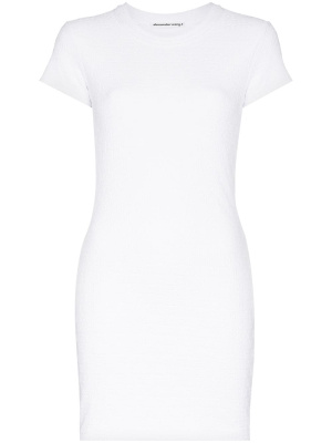 

Logo-jacquard short-sleeve minidress, Alexander Wang Logo-jacquard short-sleeve minidress