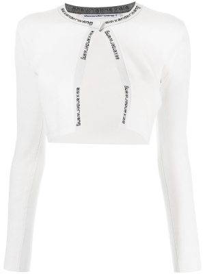 

Logo-trimmed cardigan, Alexander Wang Logo-trimmed cardigan