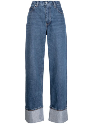 

Crystal-embellished wide-leg jeans, Alexander Wang Crystal-embellished wide-leg jeans