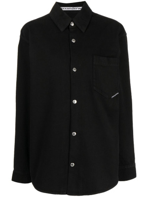

Long-sleeve cotton denim shirt, Alexander Wang Long-sleeve cotton denim shirt