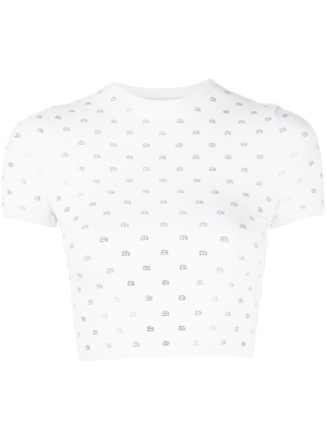 

Crystal-logo cropped top, Alexander Wang Crystal-logo cropped top