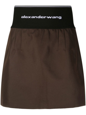 

Logo-waistband A-line skirt, Alexander Wang Logo-waistband A-line skirt