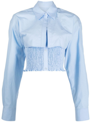 

Layered smocked cotton shirt, Alexander Wang Layered smocked cotton shirt