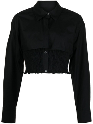 

Layered smocked cotton shirt, Alexander Wang Layered smocked cotton shirt