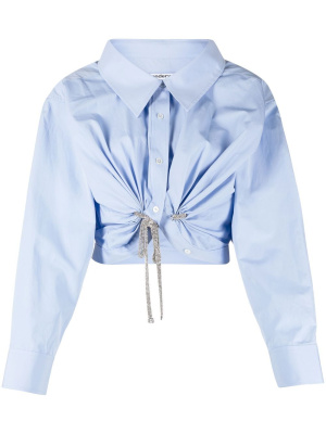 

Drawstring gathered cropped shirt, Alexander Wang Drawstring gathered cropped shirt