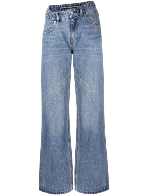 

Asymmetric-waist denim jeans, Alexander Wang Asymmetric-waist denim jeans