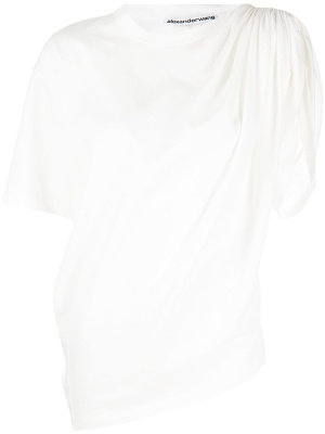 

Drape-detail short-sleeve T-shirt, Alexander Wang Drape-detail short-sleeve T-shirt