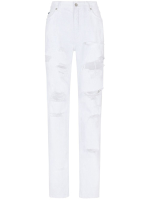 

Distressed straight-leg jeans, Dolce & Gabbana Distressed straight-leg jeans