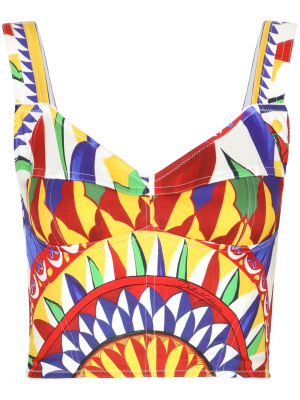 

Carretto-print corset top, Dolce & Gabbana Carretto-print corset top