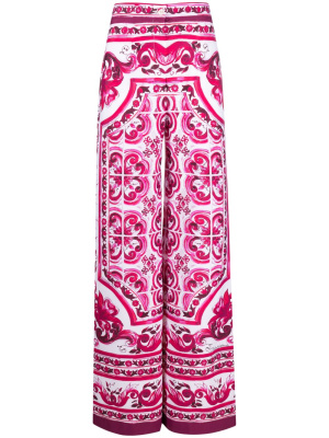 

Majolica-print wide-leg trousers, Dolce & Gabbana Majolica-print wide-leg trousers