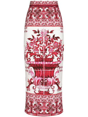 

Majolica-print pencil skirt, Dolce & Gabbana Majolica-print pencil skirt