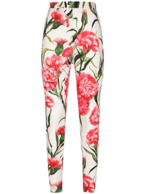 

Floral-print silk leggings, Dolce & Gabbana Floral-print silk leggings
