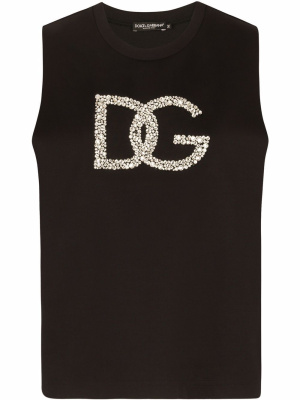 

Crystal-logo tank top, Dolce & Gabbana Crystal-logo tank top