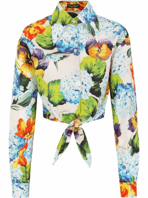 

Floral-print cropped shirt, Dolce & Gabbana Floral-print cropped shirt