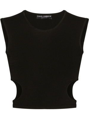 

Logo-plaque cut-out tank top, Dolce & Gabbana Logo-plaque cut-out tank top