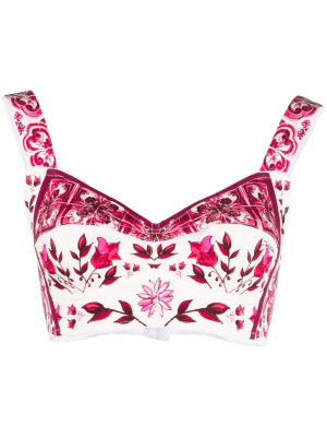 

Majolica-print crop top, Dolce & Gabbana Majolica-print crop top