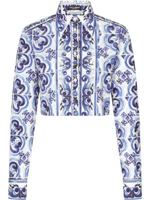 

Majolica-print cropped shirt, Dolce & Gabbana Majolica-print cropped shirt