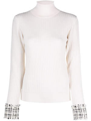 

Tweed-cuffs roll neck jumper, Dolce & Gabbana Tweed-cuffs roll neck jumper