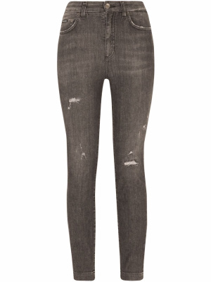 

High-waist distressed skinny jeans, Dolce & Gabbana High-waist distressed skinny jeans