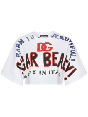 

Logo-print crop T-shirt, Dolce & Gabbana Logo-print crop T-shirt