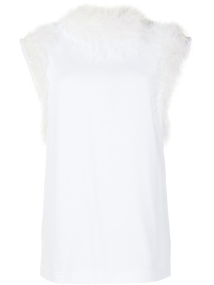 

Ostrich feather-trim blouse, Dolce & Gabbana Ostrich feather-trim blouse