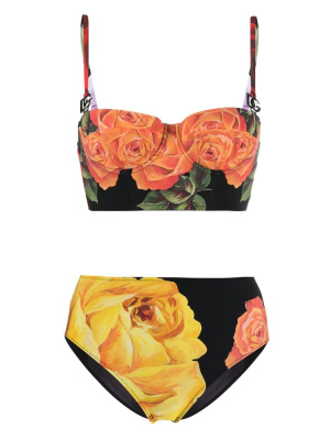 

Floral-print high-waisted bikini, Dolce & Gabbana Floral-print high-waisted bikini
