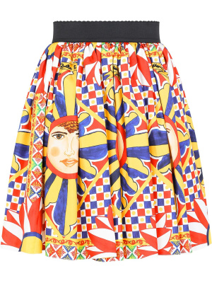

Graphic-print A-line silk skirt, Dolce & Gabbana Graphic-print A-line silk skirt