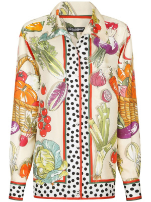 

Graphic-print silk shirt, Dolce & Gabbana Graphic-print silk shirt