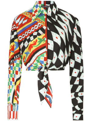 

Graphic-print tie-waist shirt, Dolce & Gabbana Graphic-print tie-waist shirt