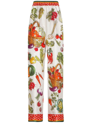 

Graphic-print silk trousers, Dolce & Gabbana Graphic-print silk trousers