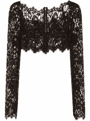 

Lace-detail cropped blouse, Dolce & Gabbana Lace-detail cropped blouse