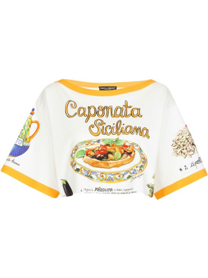 

Slogan-print cropped T-shirt, Dolce & Gabbana Slogan-print cropped T-shirt