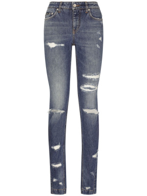 

Split-hem extra-long skinny jeans, Dolce & Gabbana Split-hem extra-long skinny jeans